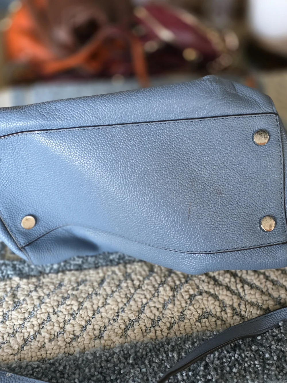 Michael Kors Light Blue Pebbled Leather Satchel with Silver Hardware - Picture 2 of 3